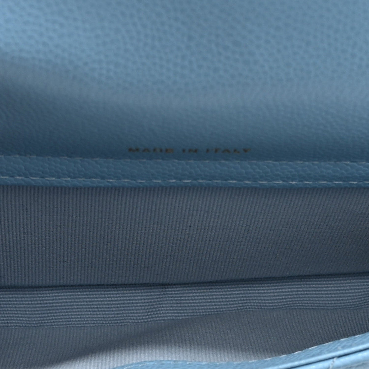 Quilted Caviar Flap Shoulder Bag - Light Blue