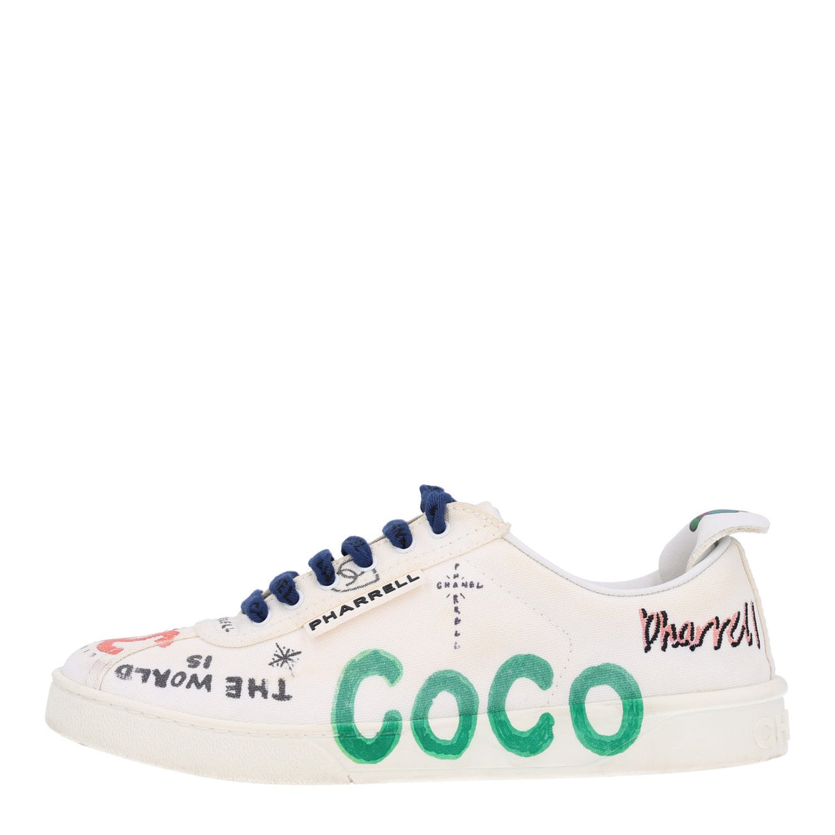 X Pharrell Williams Canvas Sneakers White Multicolor