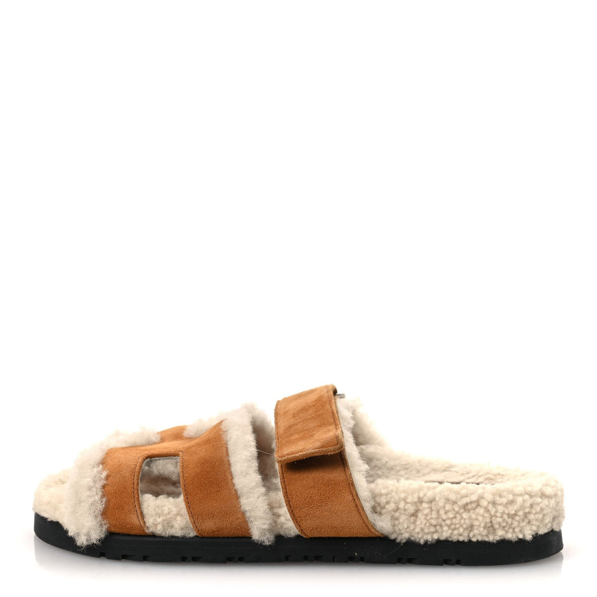 Suede Goatskin Woolskin Chypre Sandals Naturel Ecru