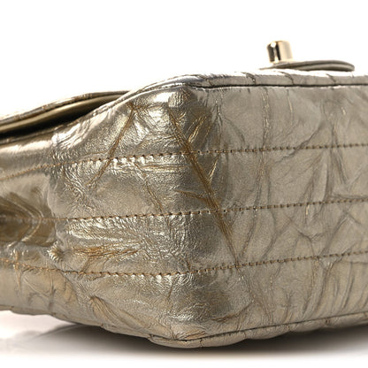 Mini Quilted Calfskin Flap Shoulder Bag - Gold