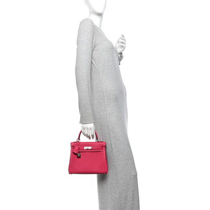Togo Kelly Retourne 25 Rose Mexico Handbag
