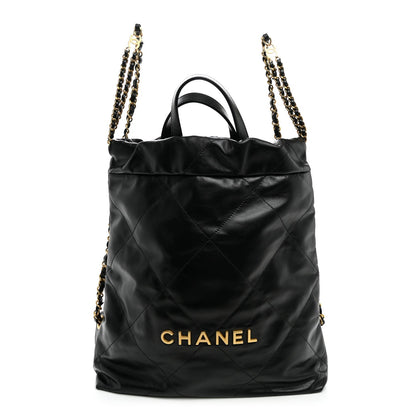 Quilted Calfskin Backpack - Black