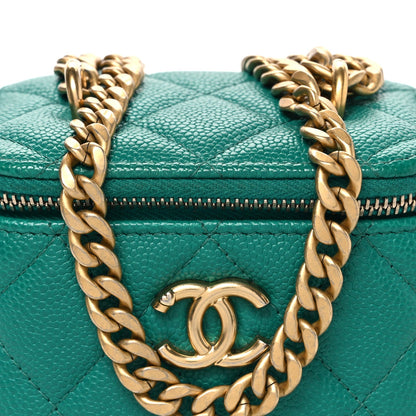 Mini Quilted Caviar Handbag - Green