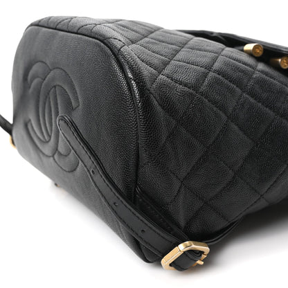 Quilted Caviar Backpack - Black