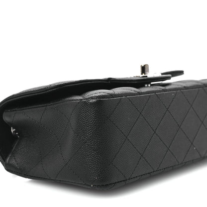 Mini Quilted Caviar Flap Shoulder Bag - Tan