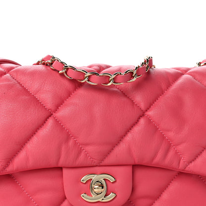 Medium Quilted Calfskin Flap Shoulder Bag - Pink