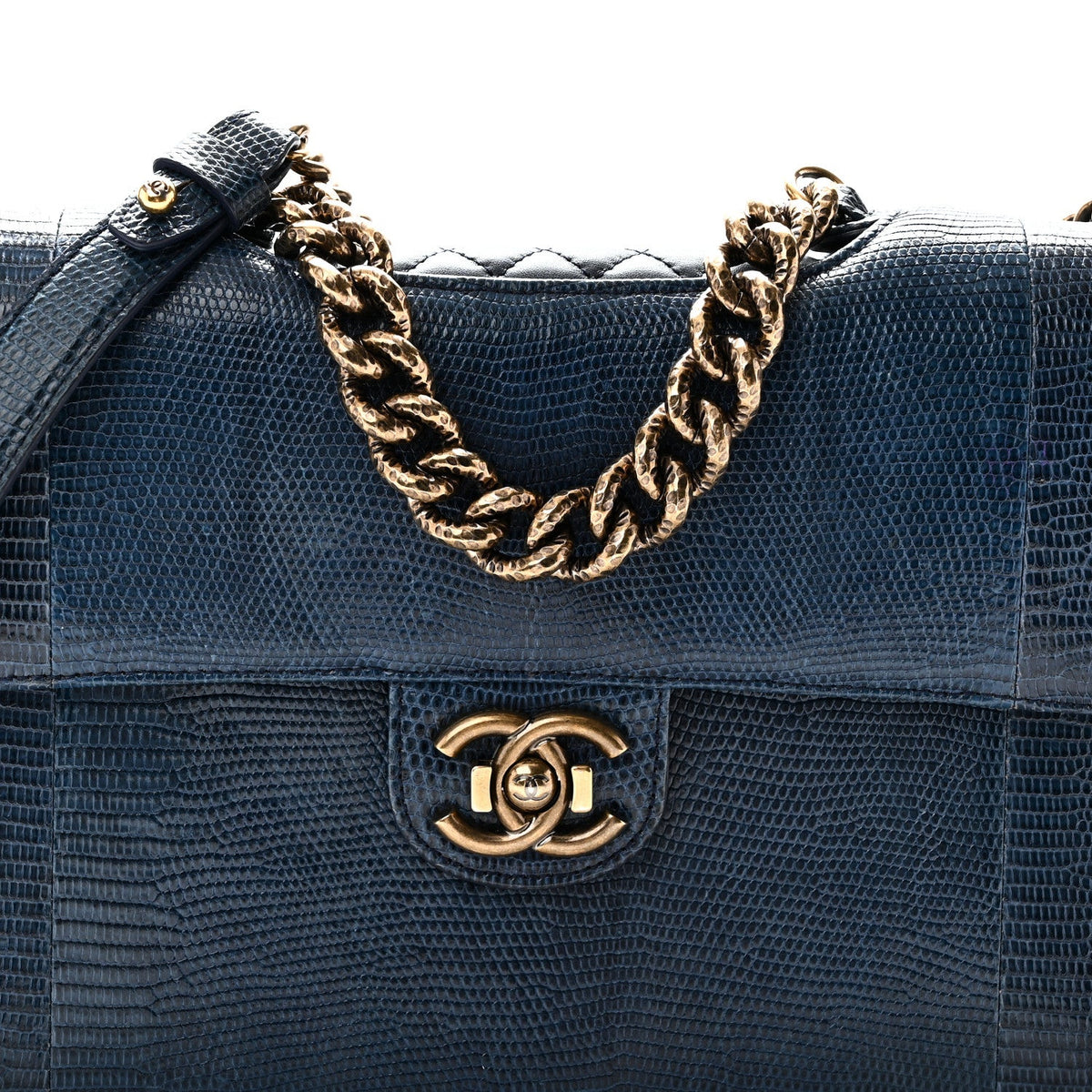 Large Quilted Lambskin Flap Shoulder Bag - Blue