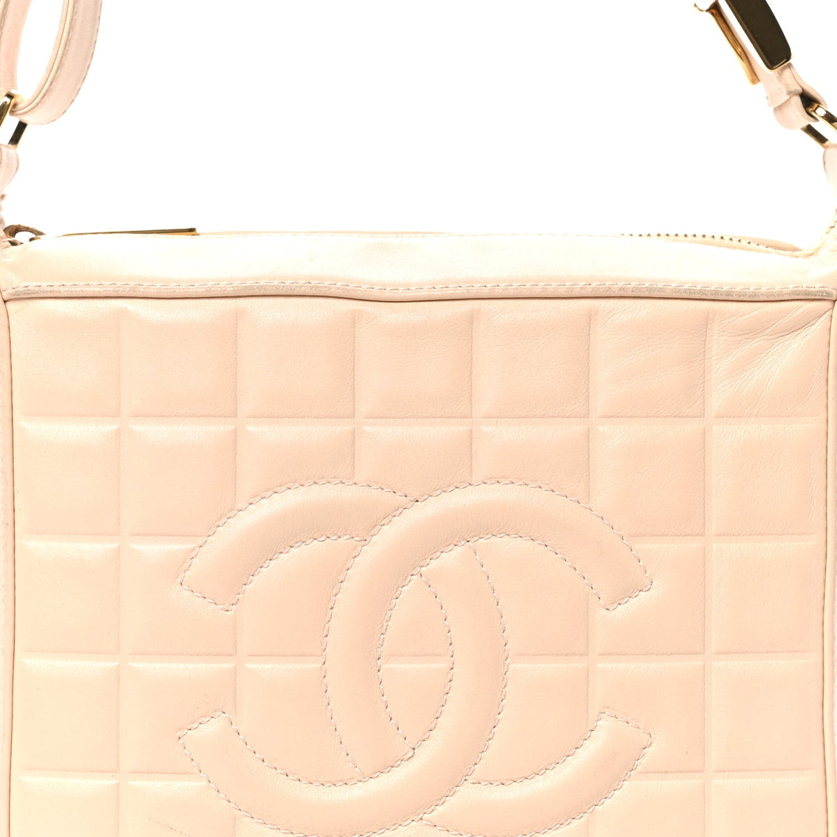 Small Quilted Lambskin Shoulder Bag - Chocolate