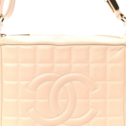 Small Quilted Lambskin Shoulder Bag - Chocolate