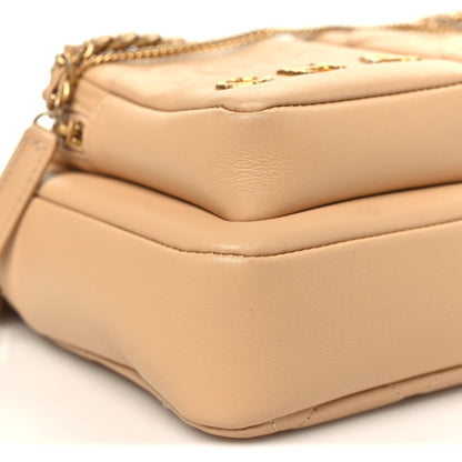Small Quilted Calfskin Handbag - Beige