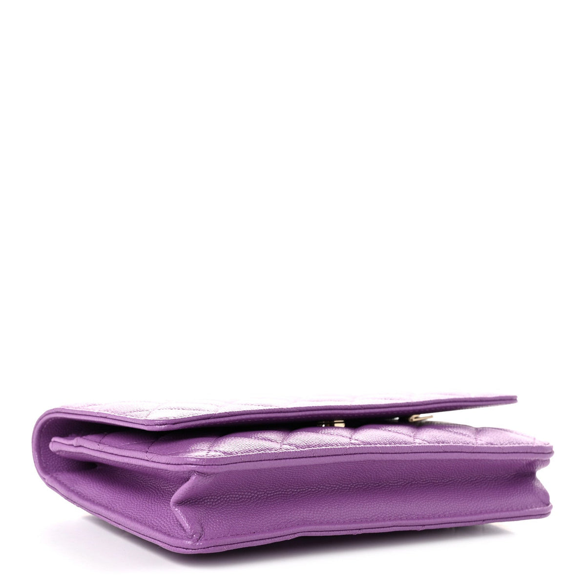 Quilted Caviar Wallet Bag - Purple