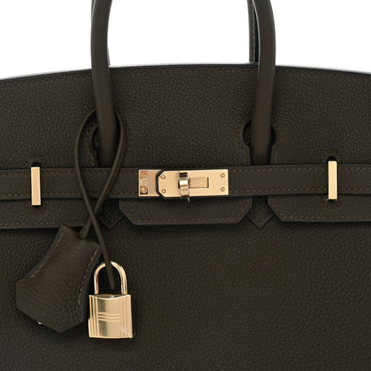 Togo Birkin 25 Vert Loden Handbag