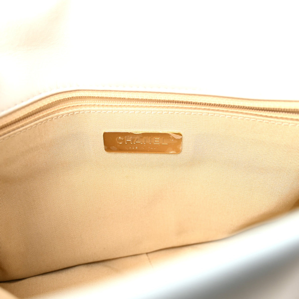 Large Quilted Goatskin Flap Shoulder Bag - White
