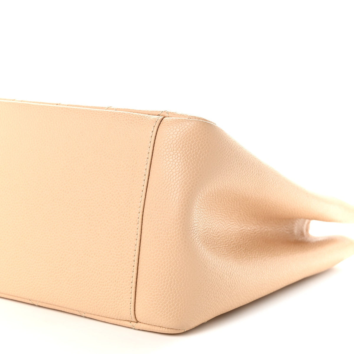Quilted Caviar Tote Bag - Beige