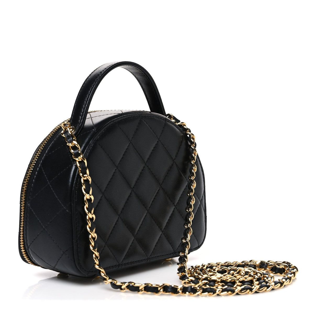 Quilted Lambskin Handbag - Black