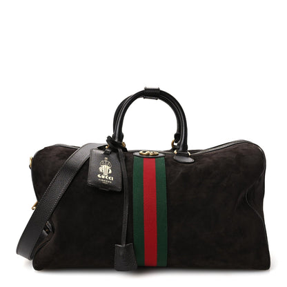 Medium Calfskin Suede Handbag - Brown