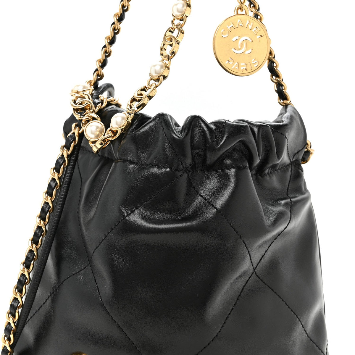 Mini Quilted Calfskin Handbag - Black