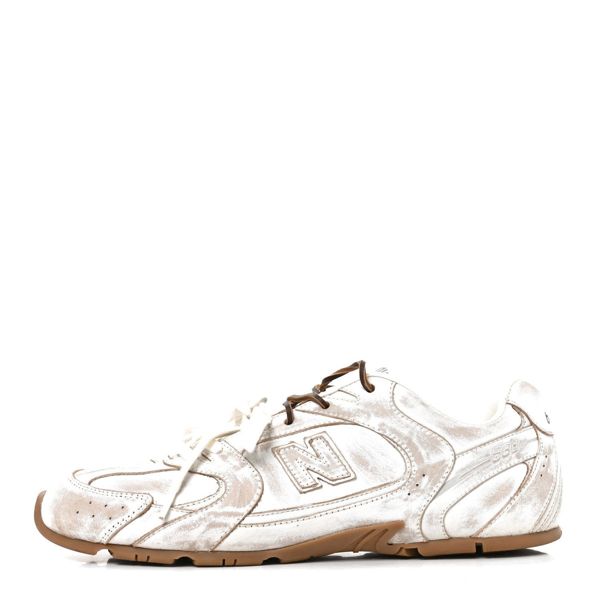 Miu Miux New Balance Bleached Calfskin Sl Sneakers White