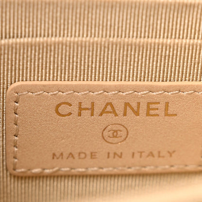 Mini Quilted Lambskin Wallet Bag - Gold