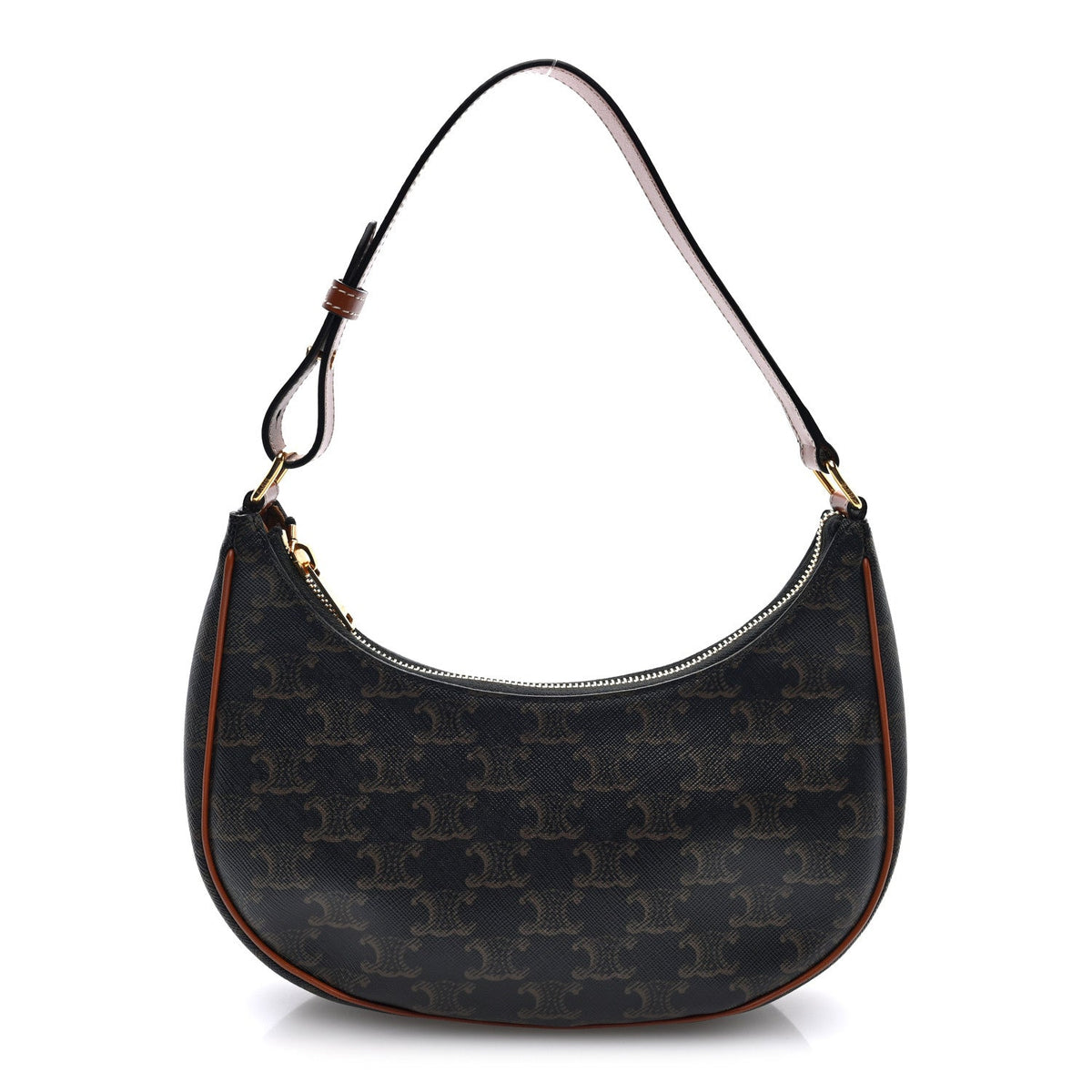 Calfskin Canvas Shoulder Bag - Tan