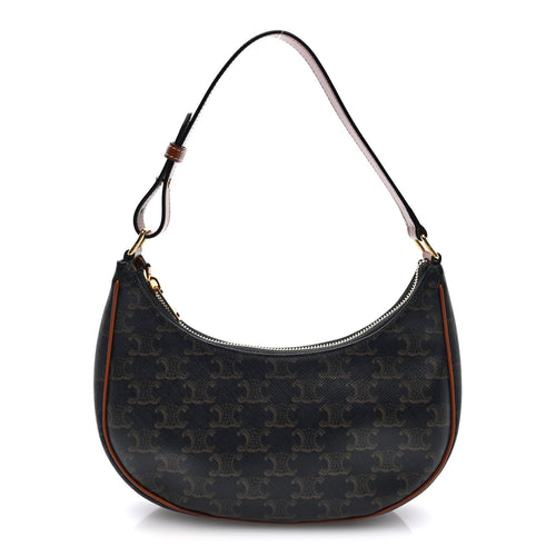 Calfskin Canvas Shoulder Bag - Tan
