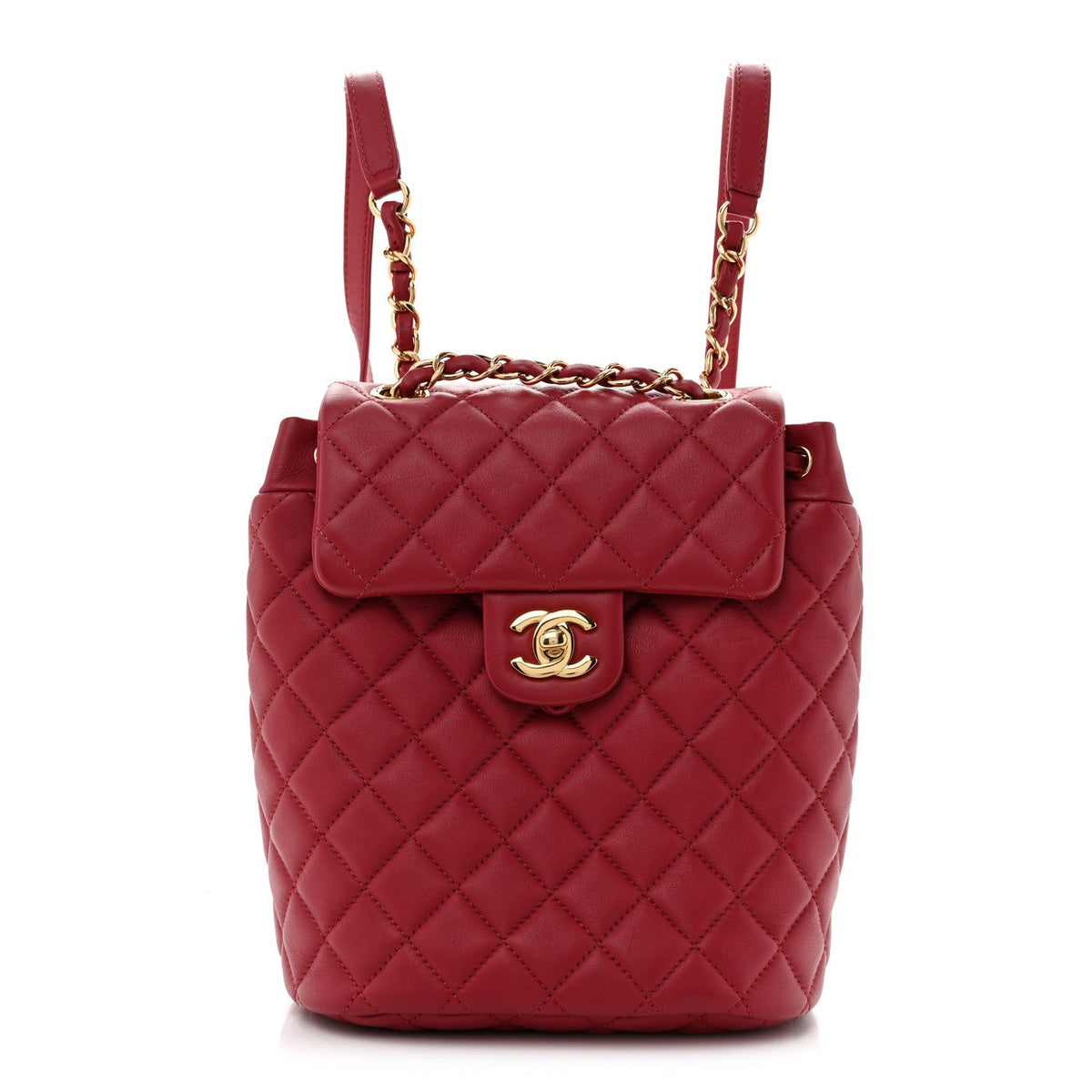 Mini Quilted Calfskin Backpack - Red