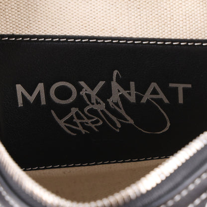 Calfskin Canvas Handbag - Black