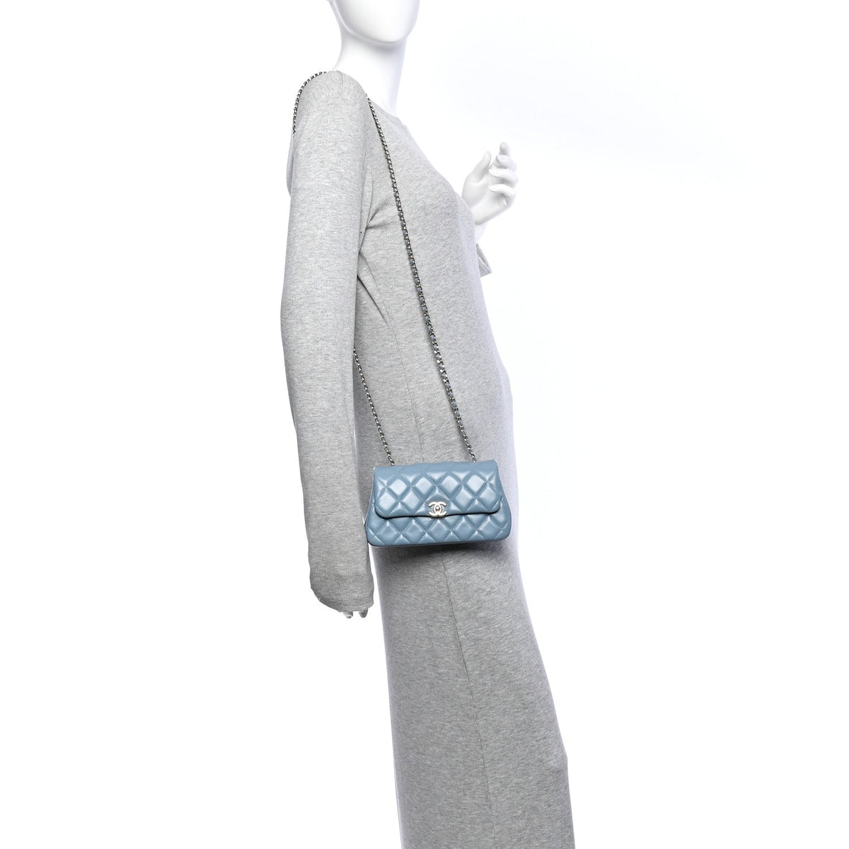 Quilted Lambskin Clutch Bag - Tan