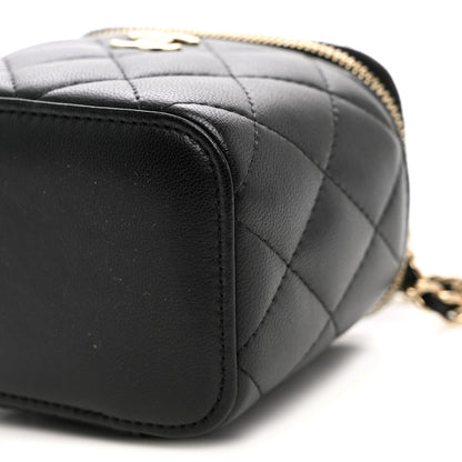 Mini Quilted Lambskin Handbag - Black