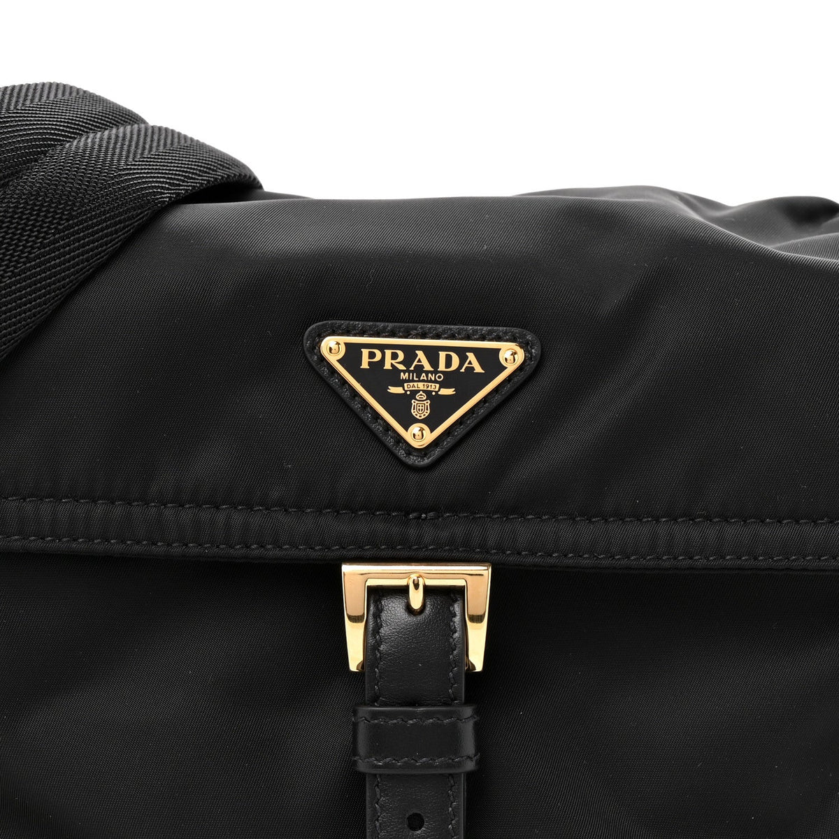 Medium Nylon Shoulder Bag - Black