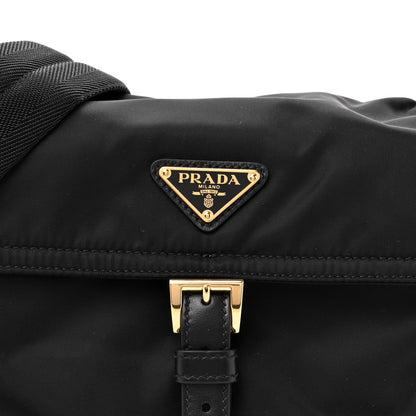 Medium Nylon Shoulder Bag - Black