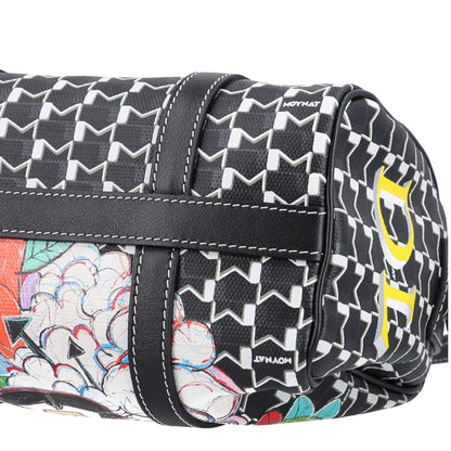 Calfskin Canvas Handbag - Black