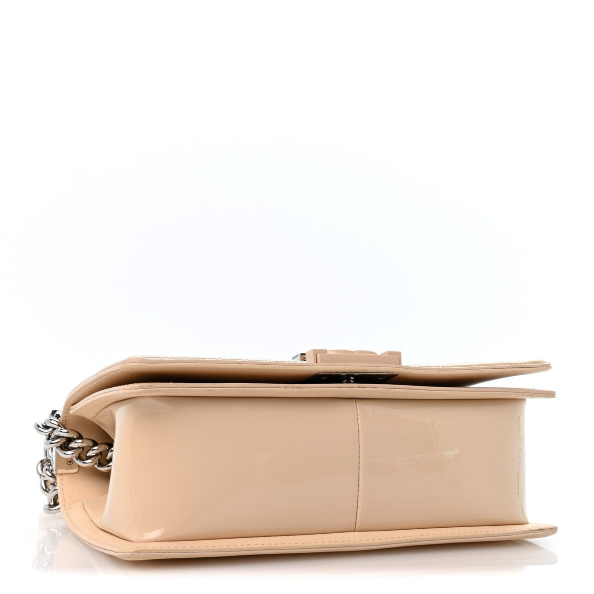 Medium Quilted Calfskin Flap Shoulder Bag - Beige