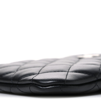 Quilted Lambskin Crossbody Bag - Black