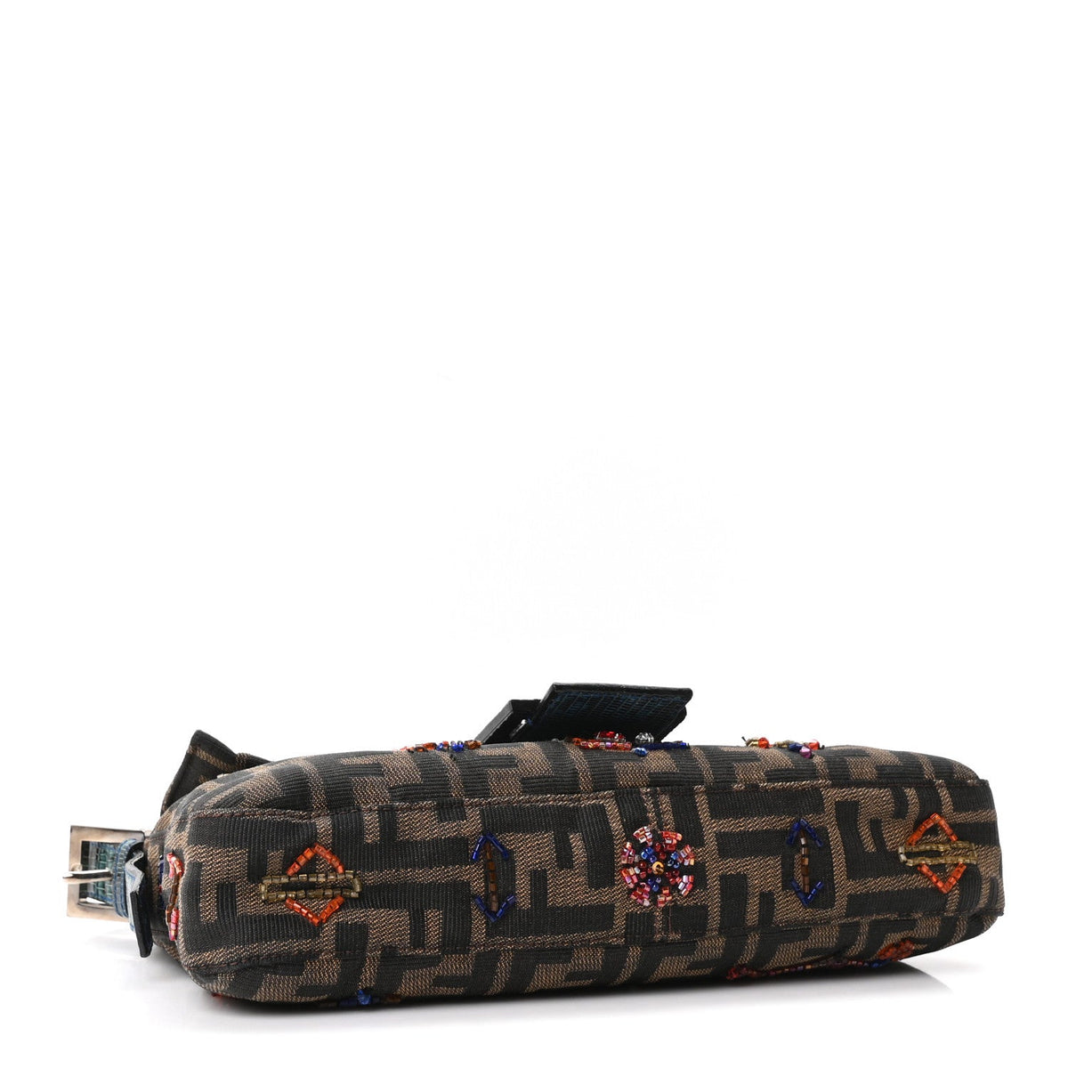 Lizard Zucca Crystal Beaded Baguette Tob Handbag