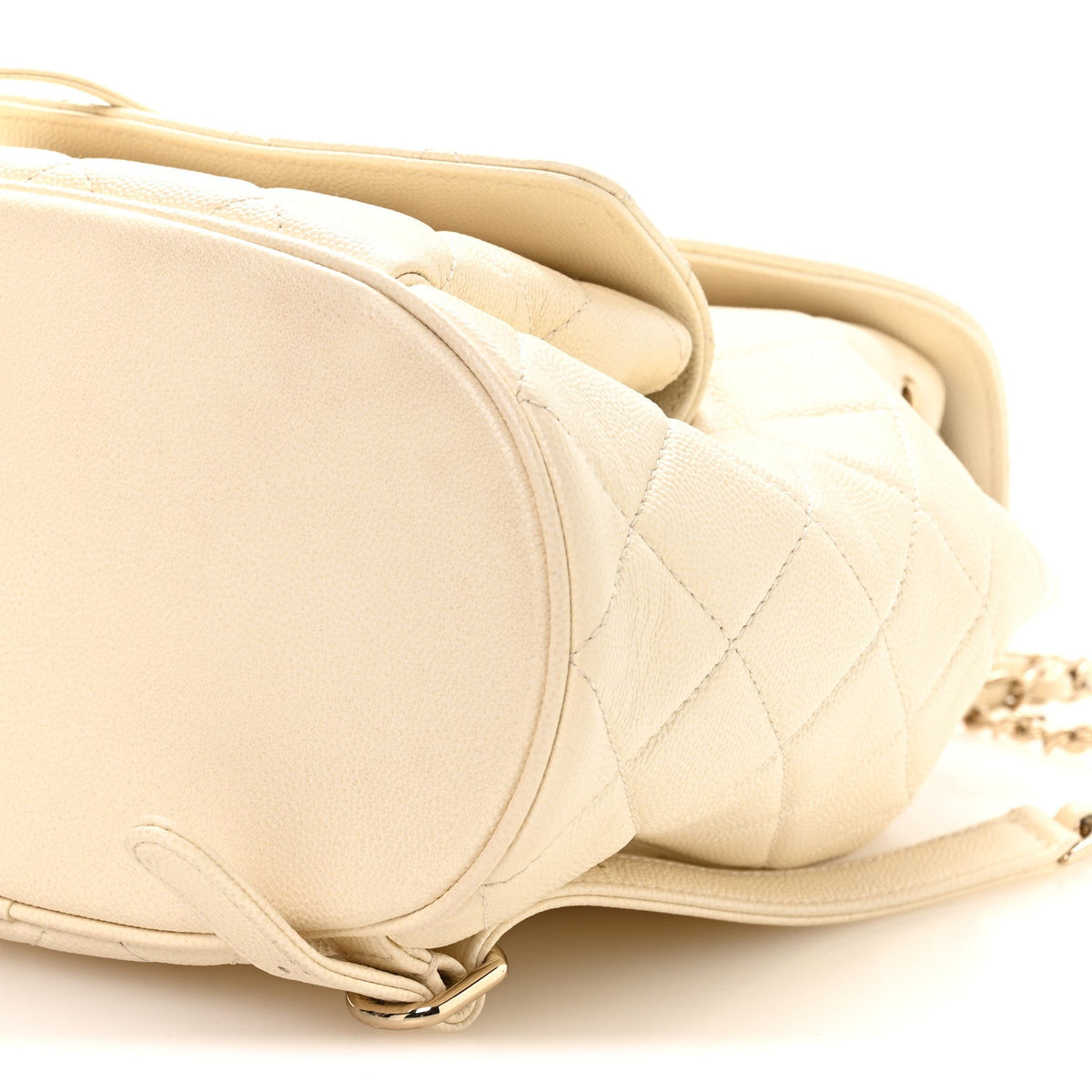 Quilted Caviar Backpack - White