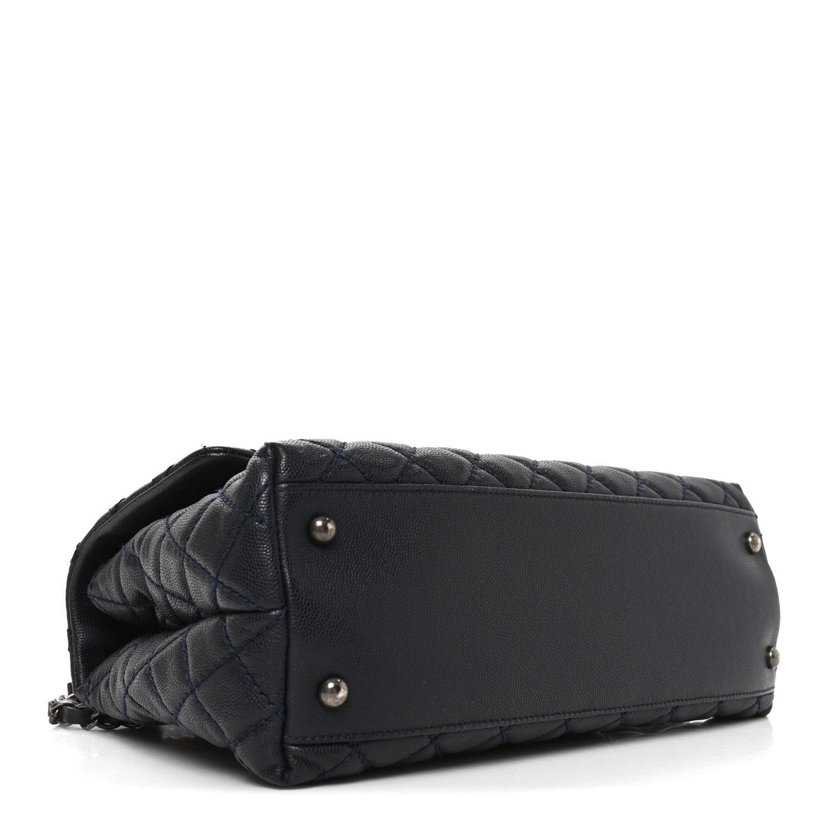 Small Quilted Caviar Flap Shoulder Bag - Blue