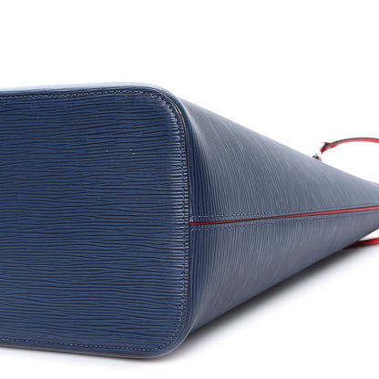 Epi Neverfull Mm Indigo Coquelicot Handbag
