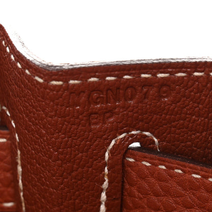 Togo Kelly Retourne 28 Sienne Handbag
