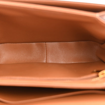 Calfskin Canvas Handbag - Tan
