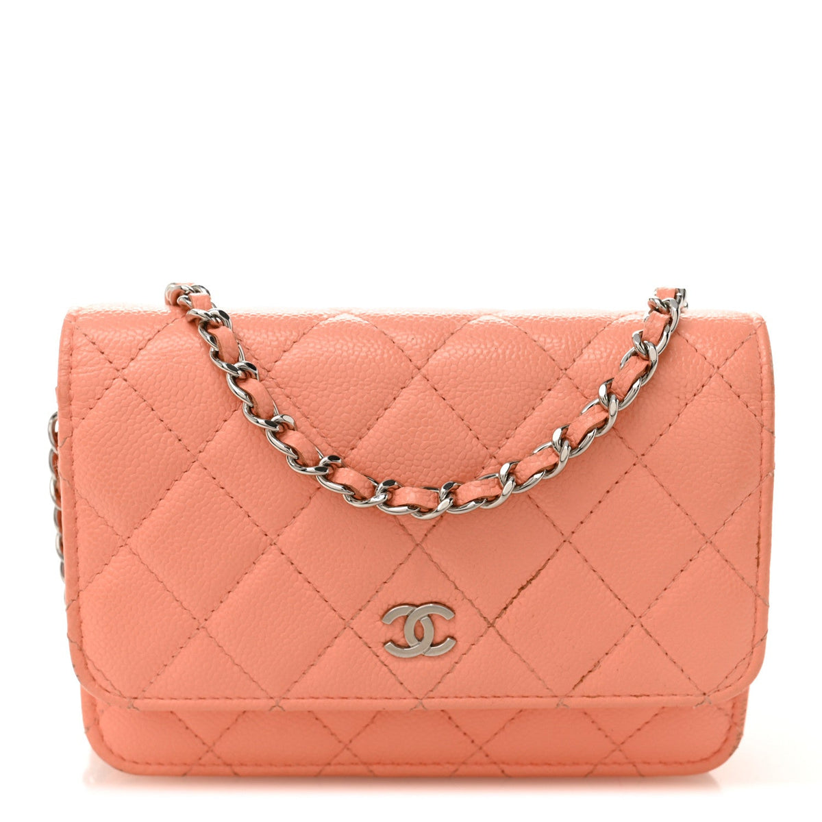 Mini Quilted Caviar Wallet Bag