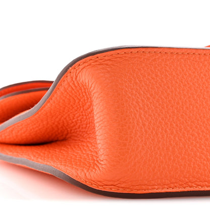 Taurillon Clemence Halzan 25 Orange Mini Handbag