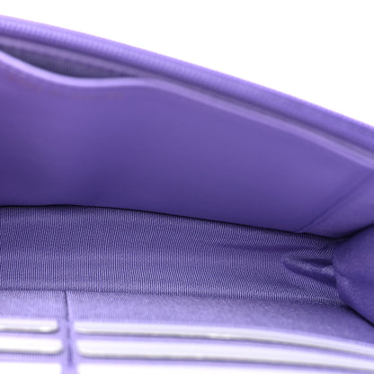Quilted Caviar Wallet Bag - Purple