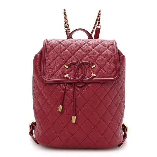 Quilted Caviar Backpack - Pink