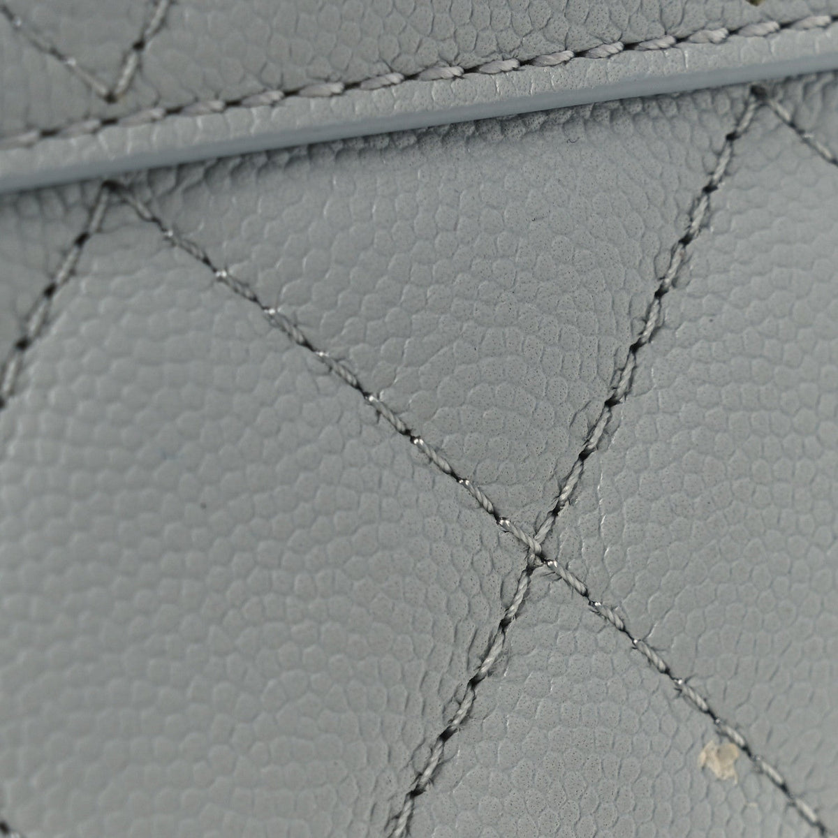 Small Quilted Caviar Tote Bag - Grey