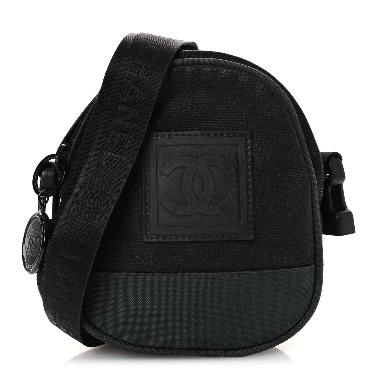 Canvas Nylon Crossbody Bag - Black