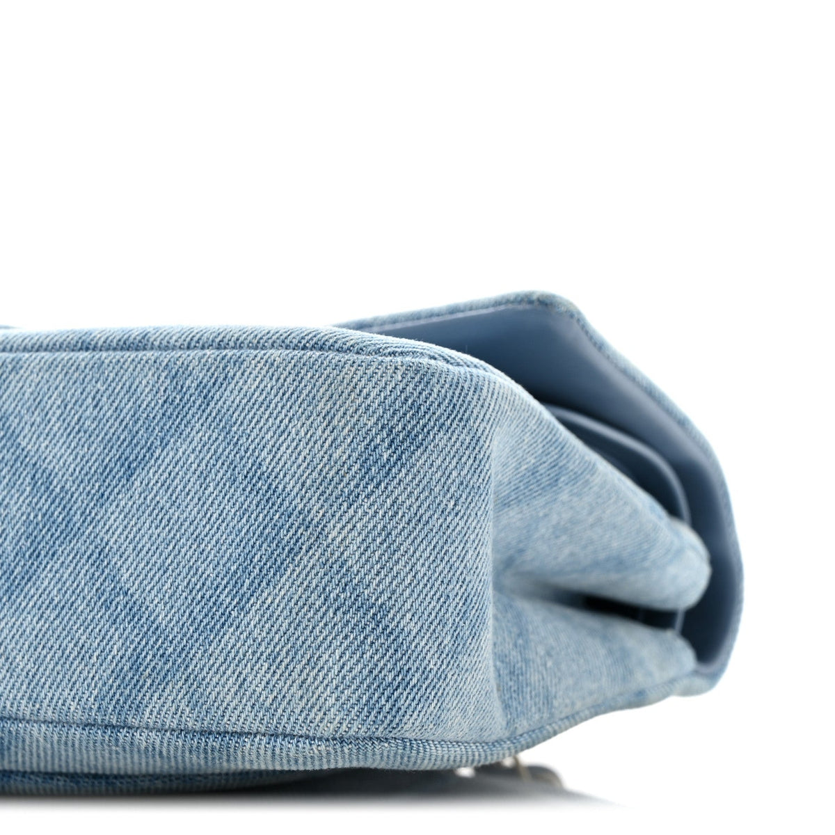 Medium Quilted Flap Shoulder Bag - Light Blue