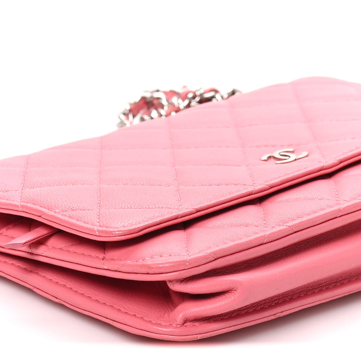 Quilted Lambskin Wallet Bag - Pink
