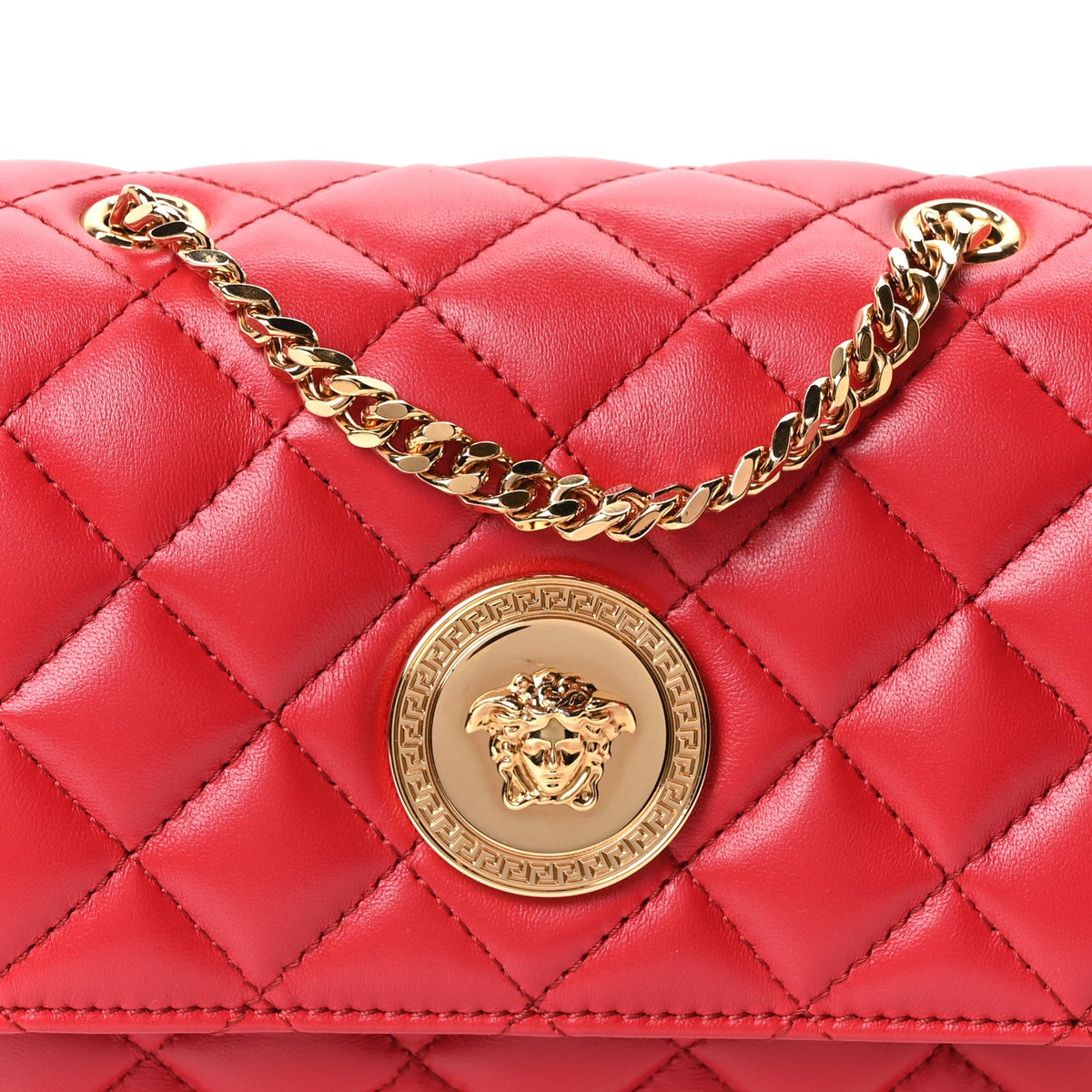 Quilted Nappa Crossbody Bag - Red