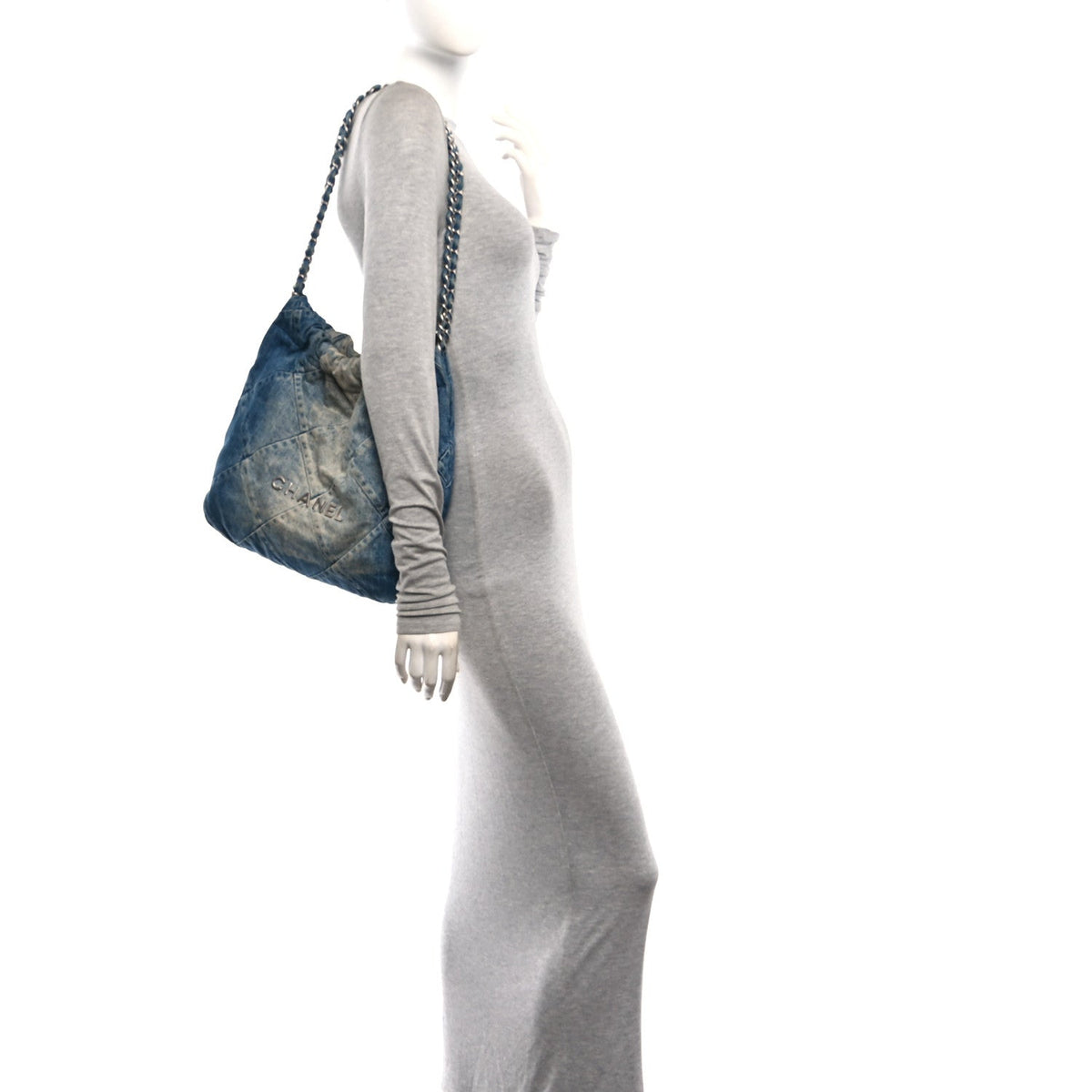 Small Quilted Handbag - Blue
